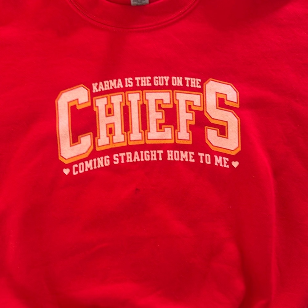 Kids “karma is the guy on the chiefs” Travis Kelce sweater